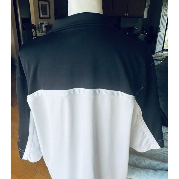 Nike Dri-Fit T-Shirt Short Sleeve Athletic White Black Large 1/4 Zip - Picture 3 of 9